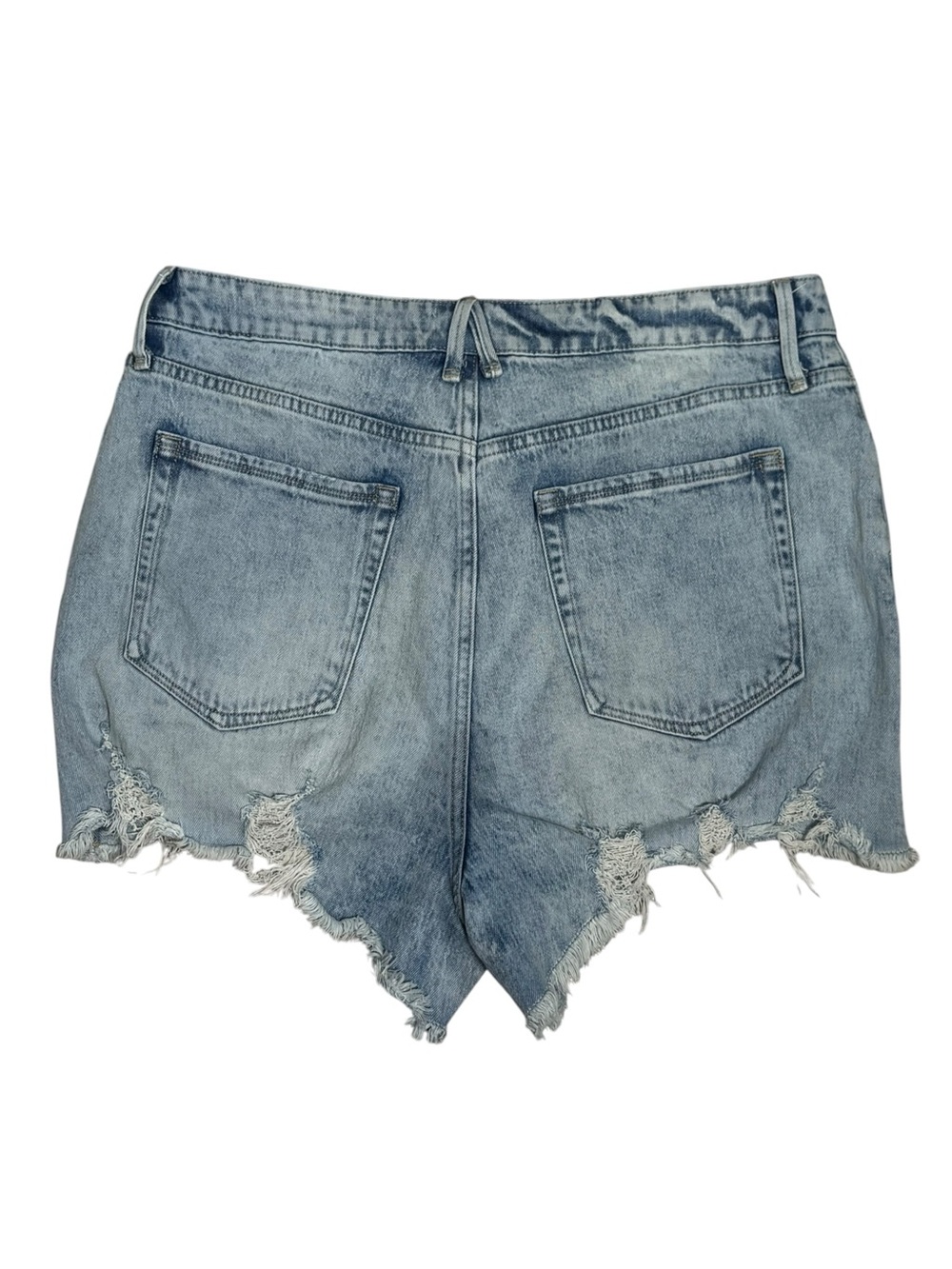 Good American Bombshell Cutoff Distressed Denim Shorts Blue649 Size 15 Plus - Picture 4 of 8